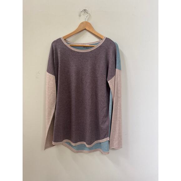 Smartwool Color Block Merino Wool Blend Sweater Long Sleeve Top Size XL Hiking - Picture 2 of 6